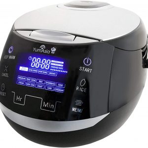 Yum Asia Sakura Rice Cooker with Ceramic Bowl and Advanced Fuzzy Logic (8 Cup, 1.5 Litre) 6 Rice Cook Functions, 6 Multicook Functions, Motouch LED Display, 220-240V UK/EU Power (Black and Silver)
