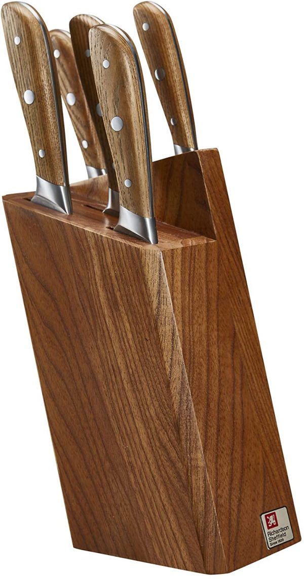 Richardson Sheffield R09500K511K20 Scandi 5 Piece Kitchen Knife Block Set, Stainless Steel