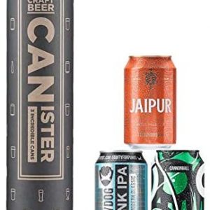 Beer Hawk IPA Beer Canister with 3 Beer Cans – India Pale Ale Craft Beer Selection Gift Set Box