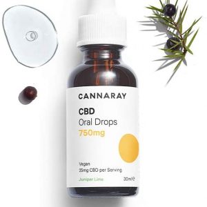 Cannaray CBD Oil Drops - Medium Strength, 750mg | Juniper & Lime Flavour