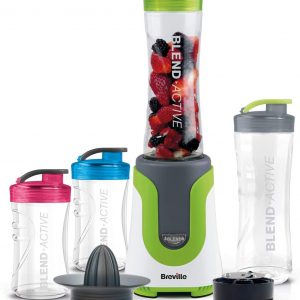 Breville VBL214 Blend Active ColourMix Family Personal Blender, Smoothie Maker and Citrus Juicer with 4 Portable Blending Bottles, 300 W, Multi-Colour