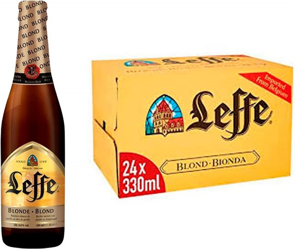 Leffe Blonde Belgium Abbey Beer Bottles, 12 x 330 ml