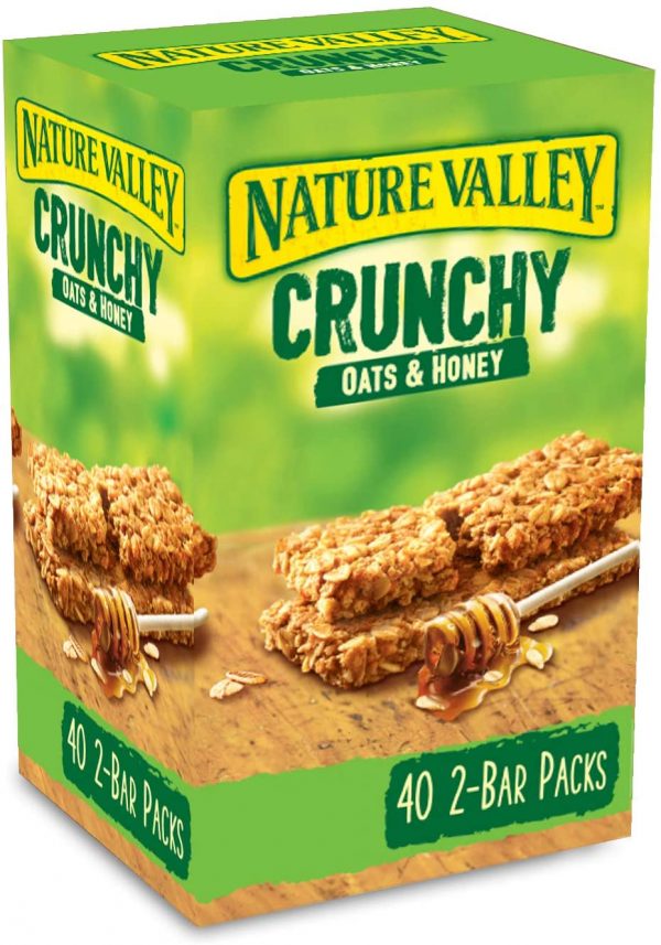 Nature Valley Crunchy Granola Bars Oats 'n' Honey, Pack of 40 Bars