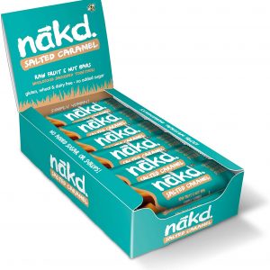 Nakd Salted Caramel Natural Snack Bars - Vegan Bars - Healthy Snack - Gluten Free Bars 35 g (Pack of 18)