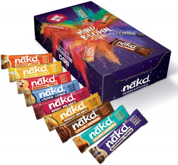 Nakd Mind Blown Fruit & Nut Bar Mixed Case - Vegan Bars - Gluten Free - Healthy Snack, 35 g (Pack of 18 Assorted)