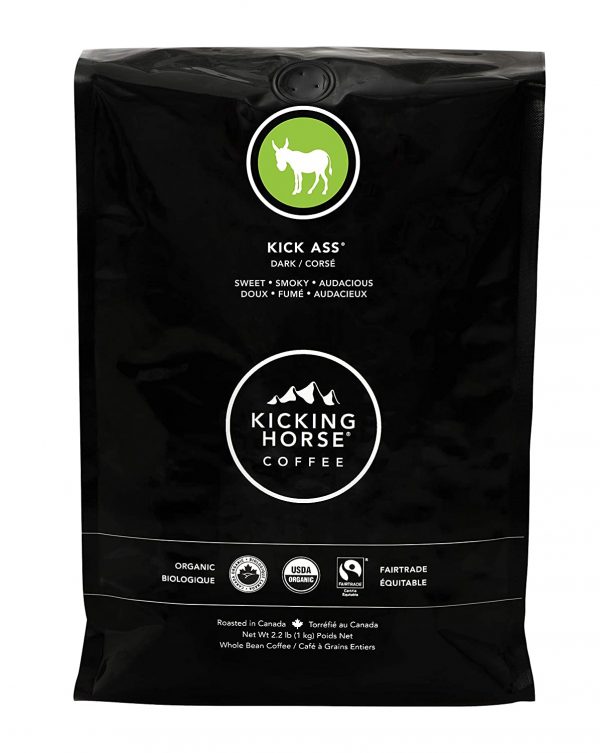 Kicking Horse Coffee, Kick Ass, Dark Roast, Whole Bean, Certified Organic, Fairtrade, Kosher Coffee, 2.2 Lb, 35.2 Ounce