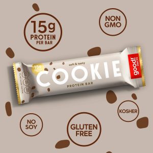 good! Snacks Vegan Cookie Dough Protein Bar | Gluten-Free, Plant Based, Low Sugar, Kosher, Soy Free, Non GMO | 15g Protein (12 Bars)