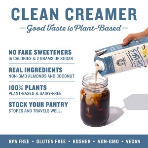 Califia Farms - Vanilla Almond Milk Coffee Creamer with Coconut Cream, 32 Oz (Pack of 6) | Non Dairy | Plant Based | Vegan | Non-GMO | Shelf Stable