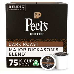 Peet’s Coffee, Major Dickason's Blend - Dark Roast Coffee - 75 K-Cup Pods for Keurig Brewers (1 Box of 75 K-Cup Pods)