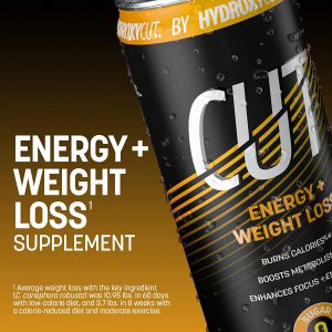 Energy Drink + Weight Loss | Hydroxycut Cut | Sparkling Energy Drinks + Weight Loss | Sugar Free, Zero Calories | Metabolism Booster for Weight Loss | Orange Mango Pineapple, 12 fl oz Can (Pack of 12)