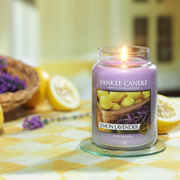 Yankee Candle Scented Candle | Lemon Lavender Large Jar Candle | Burn Time: Up to 150 Hours