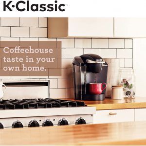Keurig K-Classic Coffee Maker, Single Serve K-Cup Pod Coffee Brewer, 6 to 10 Oz. Brew Sizes, Black