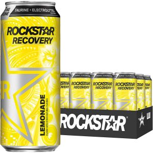 Rockstar Recovery Energy Drink, Lemonade, 16oz Cans (12 Pack) (Packaging May Vary)