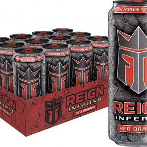 Reign Inferno Red Dragon, Thermogenic Fuel, Fitness and Performance Drink, 16 Ounce (Pack of 12)