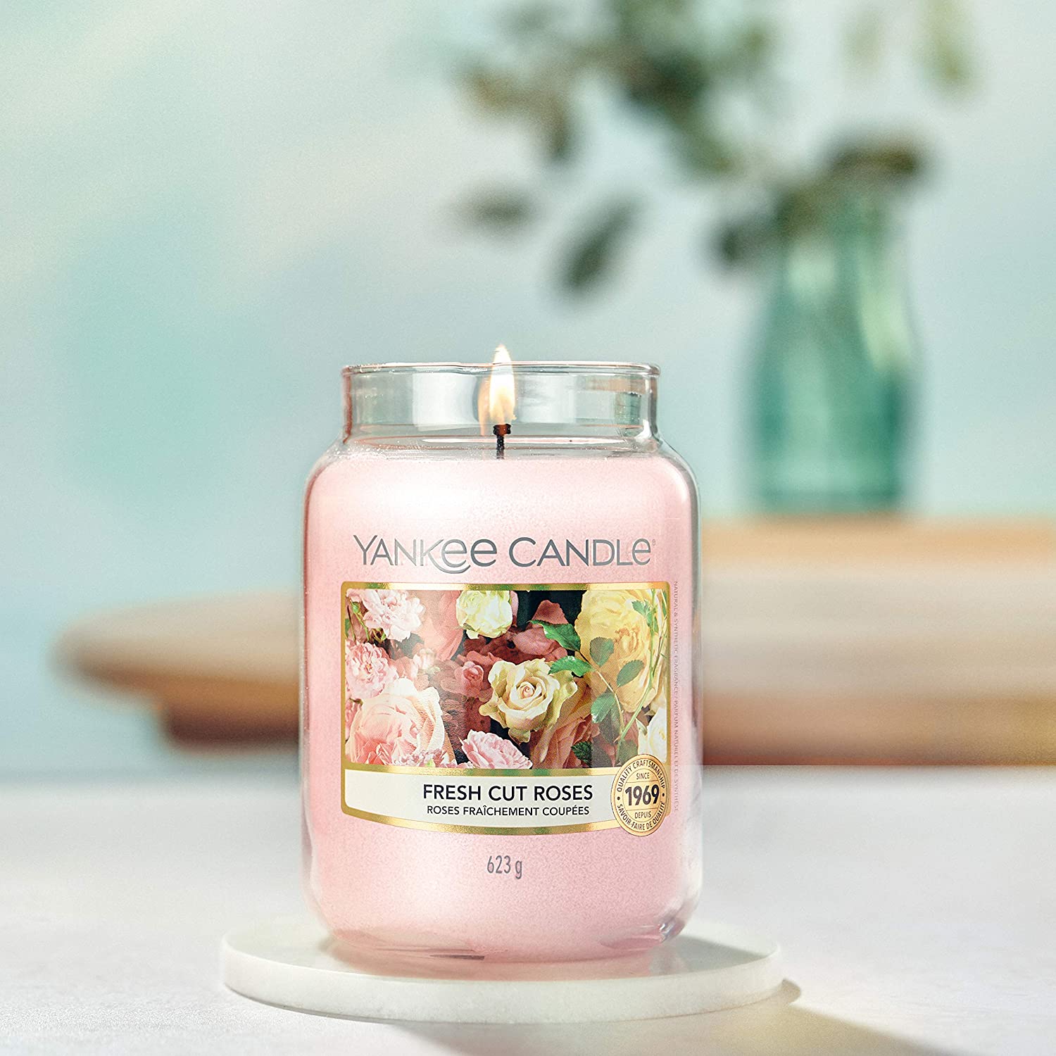 Yankee Candle Scented Candle | Fresh Cut Roses Large Jar Candle | Burn ...