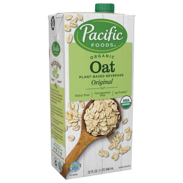 Pacific Foods Organic Oat Original Plant-Based Milk, 32oz, 12-pack (06570)