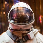 MOSCOW, RUSSIA - MAY 31, 2016: Russian astronaut spacesuit in Moscow space museum.