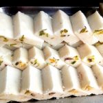 Khoya Barfi famous Indian sweets. Popular festival food from India.