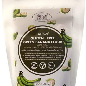 NIHKAN Gluten-Free Green Banana Flour (Plantain Flour) - All Purpose I 100% Natural I Sun-Dried - 454 gm (1lb)