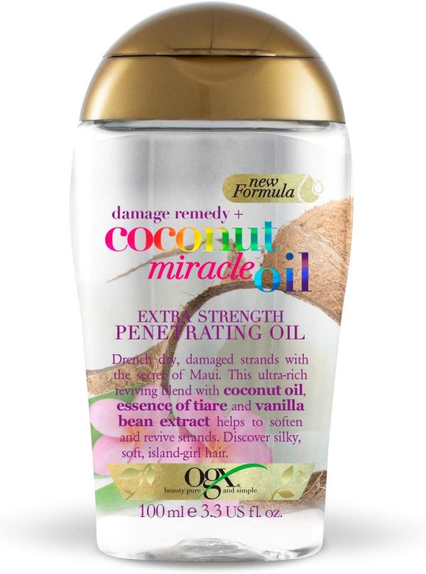 Ogx Coconut Miracle Oil Penetrating Hair Oil for Dry Hair, Extra Strength, 100 ml