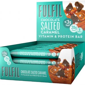 FULFIL Vitamin and Protein Bar (15 x 55g Bars) — Chocolate Salted Caramel Flavour — 20g High Protein, 9 Vitamins, Low Sugar