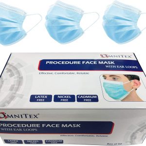 British Brand | Omnitex 50pk 3ply Premium Type II Disposable Surgical Face Mask | EN14683 98% Filtration Medical Grade Type 2 with Ear Loops