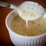 Salad dressing in a pot. An example using a modified starch.