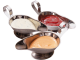 Basic sauces in a sauce boat on a white background.