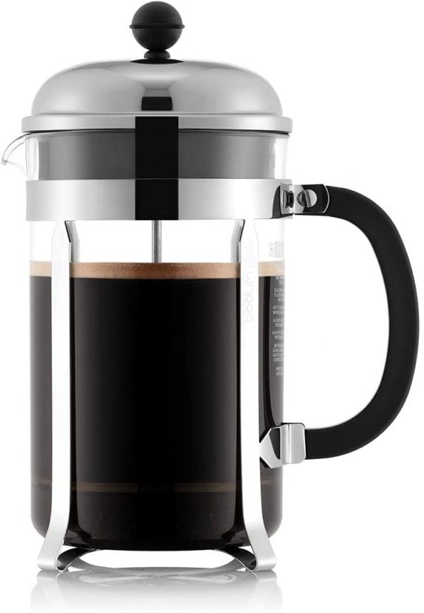 BODUM Chambord 12 Cup French Press Coffee Maker, Chrome, 1.5 l, 51 oz