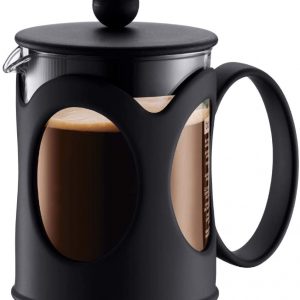 Bodum 10683-01 Kenya French Press Coffee Maker, Borosilicate Glass - 4-Cup (0.5 L), Black