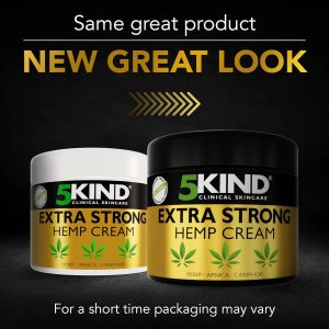 5kind Extra Strong Hemp Cream 300ml - High Strength Hemp Oil Formula - Joint & Muscle, Back Pain, Relief for Sore Muscles, Soothe Feet, Knees, Neck, Shoulders - Rich in Natural Extracts
