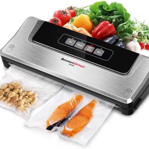 Bonsenkitchen Vacuum Food Sealer Machine for Sous Vide Cooking and Food Saver|Dry & Moist Food Modes| Bonuse with Vacuum Bags & Roll
