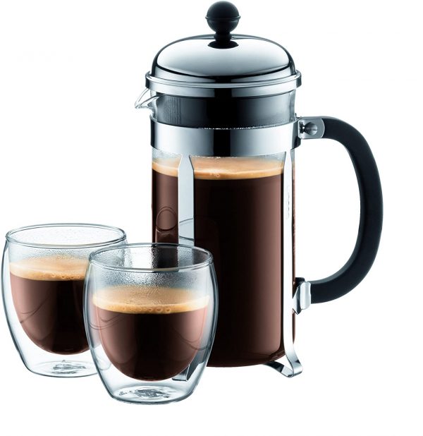 BODUM Chambord 8 Cup French Press Coffee Maker, Chrome, 1.0 l, 34 oz