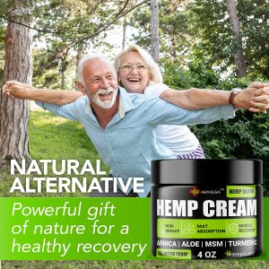 Hemp Pain Relief Cream - Relieves Muscle, Joint Pain - Lower Back Pain - Inflammation - Hemp Oil Extract with Msm - Emu Oil - Arnica - Turmeric - Made in USA - 4oz (120 ml)
