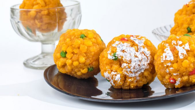 Indian Sweet Food Motichoor Laddu it is one of famouse sweet food of The Republic Day or Independent day
