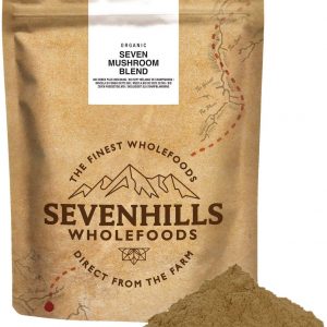 Sevenhills Wholefoods Organic 7 Mushroom Blend Powder 200g with Reishi, Chaga, Shiitake, Maitake, Lion's Mane, Cordyceps & Tremella