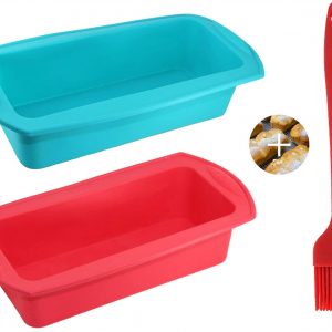 Loaf Tin, Bread Tin Silicone Loaf Tin Bread Tins for Baking Non Stick Silicone Baking Moulds Pan for Cakes, Breads, Meatloaf, Pie, Pancakes, Pizza (2 PCS...