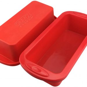 SILIVO Silicone Bread and Loaf Tins Silicone Non Stick Baking Moulds Pan for Loaves, Breads, Cakes and Lasagna ( loaf tin 2lb ) (Rectangular Bread tin, 2...