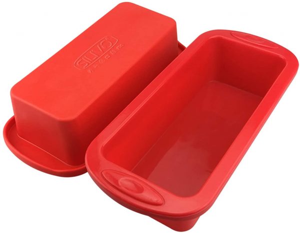 SILIVO Silicone Bread and Loaf Tins Silicone Non Stick Baking Moulds Pan for Loaves, Breads, Cakes and Lasagna ( loaf tin 2lb ) (Rectangular Bread tin, 2...