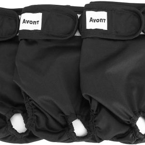 Avont 【3 Pack】 Reusable Dog Diapers，Highly Absorbent, Washable and Eco-Friendly Sanitary Wraps Panties for Female Pets -Black