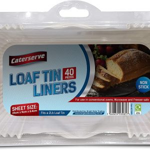 40 Loaf Tin Liners | Fits 2lb Loaf Tins for Baking | Non-Stick Bread Tins | Baking Paper Compatible with Conventional Ovens, Microwaves, Freezer Safe | Ideal for Home Use, Catering | by Caterserve