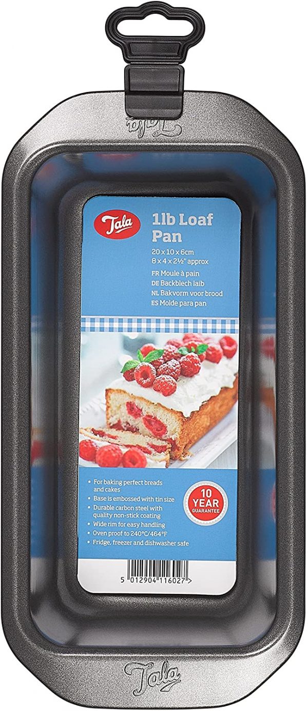 Tala Everyday 1LB Loaf Pan, Non-Stick, Cake Tin, Wide Flat Handles, Even Heat Distribution, Easy Food Release, Dishwasher, Fridge and Freezer Safe