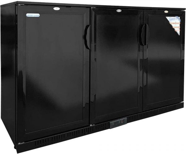 Cater-Cool CK0503SD Commercial Triple Solid Door Black Bottle Cooler - 900mm High