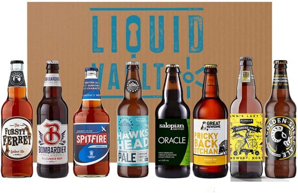 Liquid Vault English Real Ale Mixed Case 8x500ml - A Selection of 8 Real Ales from Badger Brewery, Hawkshead, Salopian, Great Newsome, Allendale, Black...