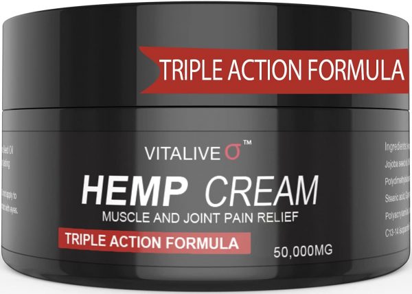 Hemp Cream Muscle & Joint Pain Relief | Relieves Joint, Neck, Knees, Legs, Lower Back, Feet & Body Pain | Anti Inflammatory Gel for Sports | 60g