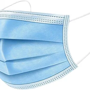 Disposable Blue Face Masks 3 Ply Triple Layer Dustproof Mouth Cover Breathable Elastic Ear Loops Men Women