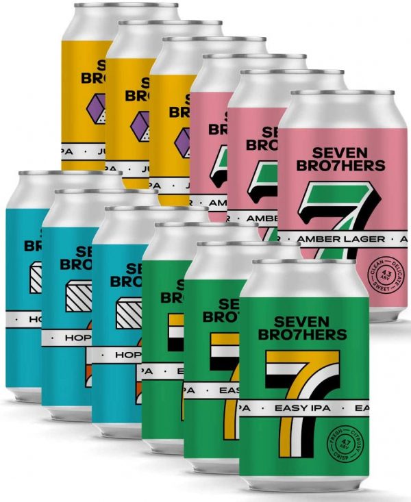 Seven Bro7hers Mixed Case Craft Beer 12 x 330ml | Easy IPA, Hoppy Pale, Amber Lager, Juicy IPA