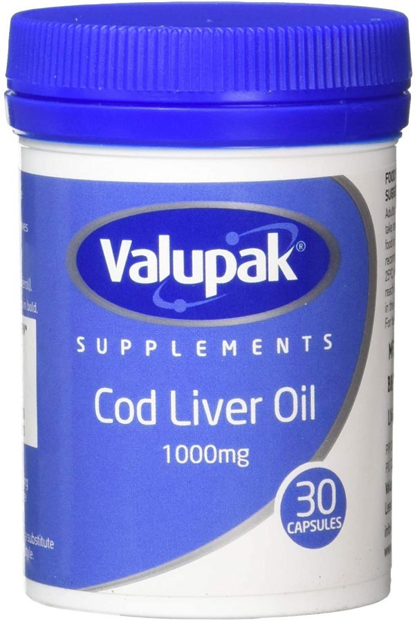 Valupak Cod Liver Oil Capsules High Strength 1000mg 30 Capsules