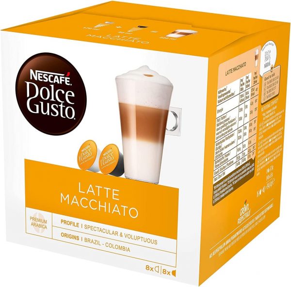 NESCAFÉ Dolce Gusto Latte Macchiato Coffee Pods, 16 Capsules (24 Servings, Pack of 3, Total 48 Capsules)