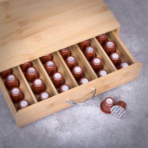 woodluv Bamboo Coffee Pod Holder Drawer Cabinet